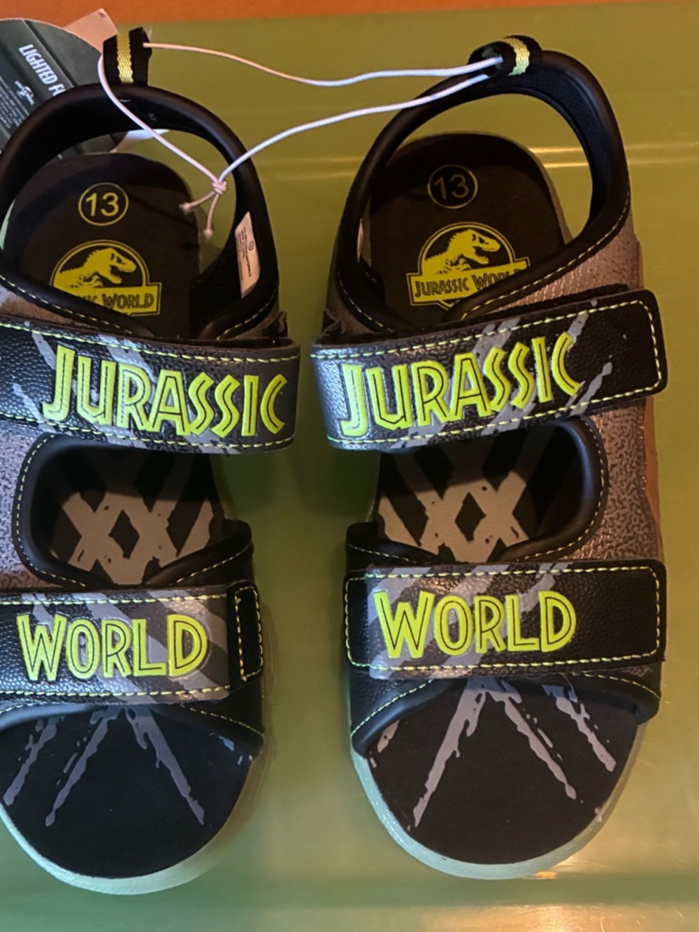Boys' Black and Neon Yellow Sandals